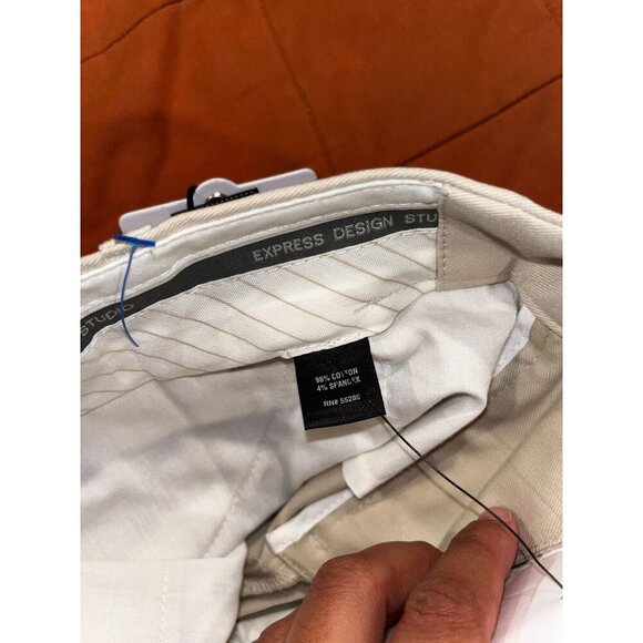 NWT Express Design Studio Beige Wide Leg Dress Khaki Women's Pants Size 8 - Picture 11 of 12